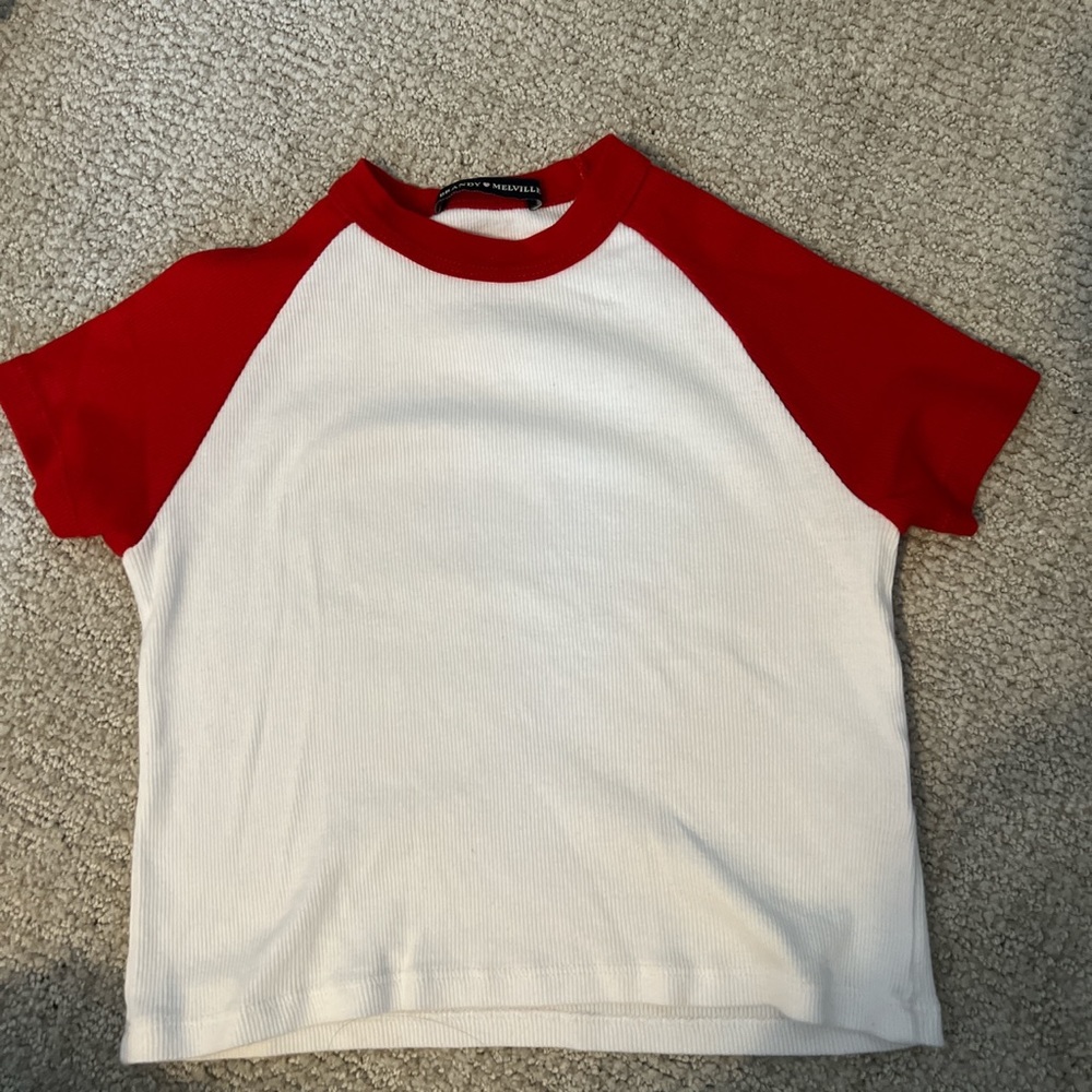 one size brandy melville ribbed baby tee